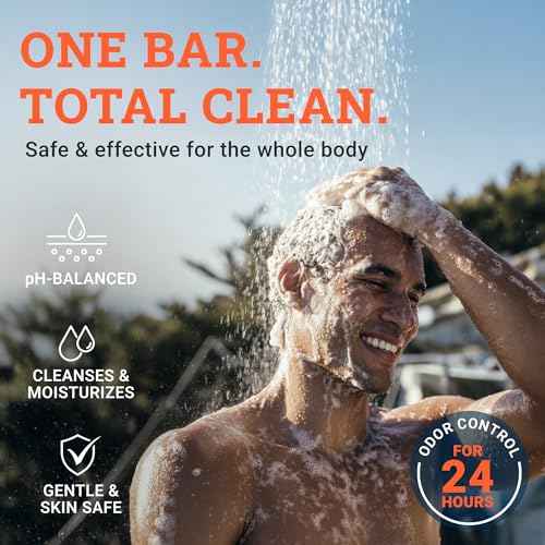Mando Shampoo Bar - All in One Natural Shampoo Bar for Men - Cleanses and Moisturizes Hair, Beard and Body - Paraben & Sulfate Free - Biodegradable Formula - 5 Ounce - Pro Sport