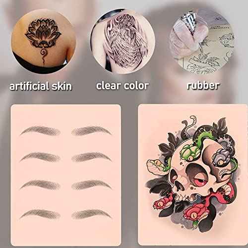 Yuelong 20pcs Tattoo Practice Skins, 1.3mm Fake Skin Soft Silicone Pads Tattooing Microblading Lips Practice Skins for Beginners and Experienced Artists