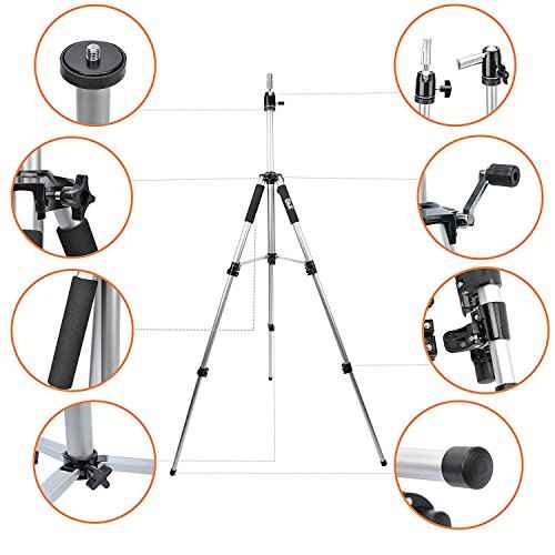 GEXWORLDWIDE GEX 63" Heavy Duty Mannequin Tripod Stand for Wig Cosmetology Training Practice Doll Manikin Head Tripod Wig Stand With Travel Bag (Silver)