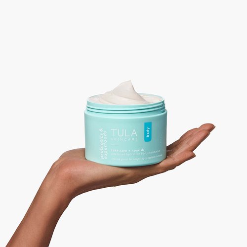 TULA Skin Care | Body Care Duo, Take Care + Nourish Advanced Hydration Body Moisturizer & Take Care + Polish Revitalize & Cleanse Body Exfoliator | 2 Piece