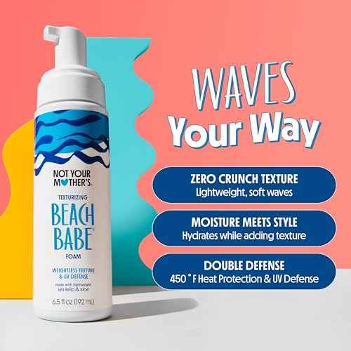 Not Your Mother's Beach Babe Texturizing Foam (2-Pack) - 6.5 fl oz Each - Crunch-Free Texture and Touchable Waves with UV Defense - Conditions & Hydrates for All Hair Types