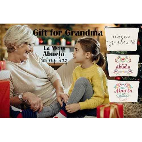 Grandma Gifts,Gifts for Grandma Makeup Bag, Grandma Christmas Gifts, I Love You Grandma, Best Grandma Gifts Cosmetic Bag,Grandparents Gifts Fom Grandkids,Brithday Gifts for Grandma