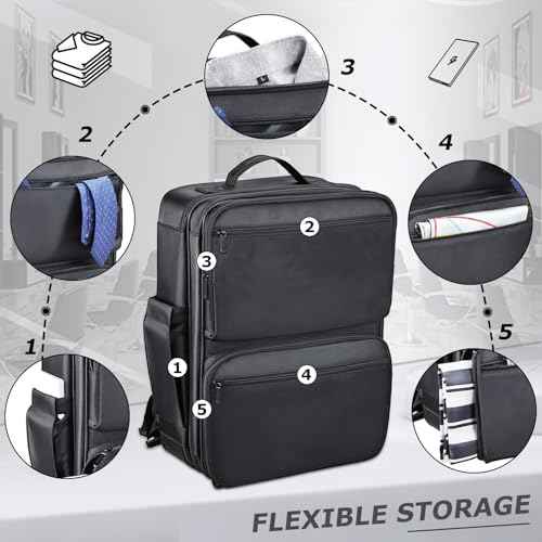 Barber Bag with Detachable Tray, 16.8-in Travel Backpack for Clippers and Supplies, Large Capacity Hairdresser Bag with Adjustable Dividers for Hair Cutting Tools
