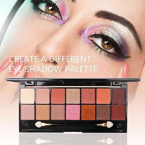 All in One Makeup Kit - 2X14 Eyeshadow Palette, Liquid Foundation, Eyeliner Pencils, Contouring Stick, 20pc Makeup Brushes (Pink)