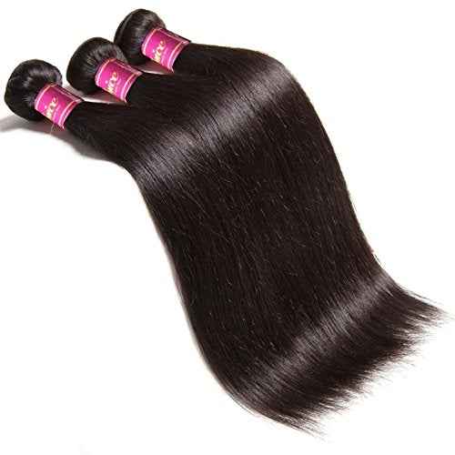 UNice Hair Icenu Series 8A Brazilian Straight Virgin Hair 1 Bundle Unprocessed Human Hair Extensions Weave Natural Color (16, #1B color)