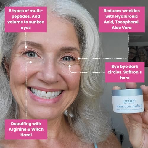 PRIME PROMETICS PrimeEyes Hydrate Under Eye Cream for Mature Women ? Hydrating Eye Cream for Dark Circles and Wrinkle Repair ? Soft, Glowing & Healthy Under Eyes