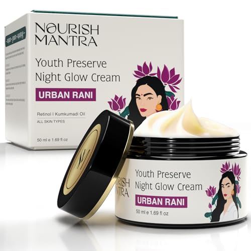 Nourish Mantra Urban Youth Preserve Night Glow Cream/With Retinol, Hyaluronic Acid, CICA, and Ashwagandha Extracts/Hydrates, Repairs Skin & Addresses signs of aging/All Skin Types/ 50ml