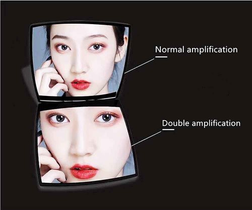 EUTECH 12 Pcs Fashion Compact Cosmetic Mirror, Elegant Compact Purses Makeup Mirror, Small Compact Mirror 2 x 1 Magnification, Square Compact Mirror, Perfect for Purses - Travel, Black