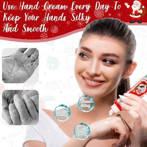 120 Pcs Christmas Hand Cream Gift Sets for Dry Cracked Hands Moisturizing Hand Lotion Small Travel Lotion Stocking Stuffers Gift Set for Women Mom Girlfriend Christmas Birthday