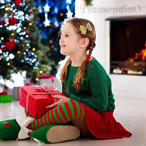 Framendino, 8 Pack Christmas Hair Clip Tree Hat Santa Snowflake Bows Accessories for Women