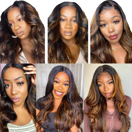 P430 Bundles Ombre Brown Bundles Highlight Human Hair Bundle Brown Body Wave Bundle Double Weft Brazilian Virgin Remy Hair Extensions Soft And Healthy 18 20 22 inch