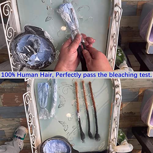 6 inch 60 Strands Loc Extensions Real Human Hair for Women/Men Can Be Dyed Bleached Curled 100% Full Handmade Permanent Dreadlock Extensions 0.6cm Width