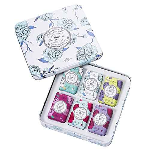 La Chatelaine Luxury Soap Collection | Oprahs Favorite Things | Shea Butter Bar Soaps, Made in France | Natural | Set of 6, 7 oz (Gardenia, Coconut Milk, Lemon Verbena, Cherry Almond, Shea, Wild Fig)