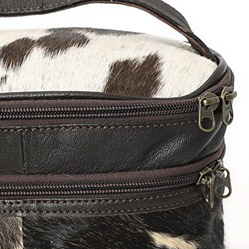 Merbaa Jewelry Travel Organizer, Waterproof Leather Bag - Storage Organizer, Groom & Bridesmaid Wedding Gifts, Full Grain Leather, Handmade Travel Case (Black)