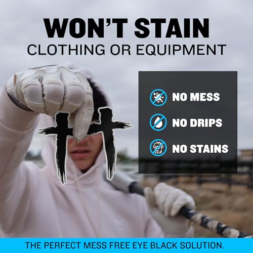 Sports Eye Black Temporary Tattoos (Cross - 24 Pack) Made in The USA No Grease, No Mess, Fast Application Eye Black Accessories for Football, Baseball, Softball, Lacrosse & More