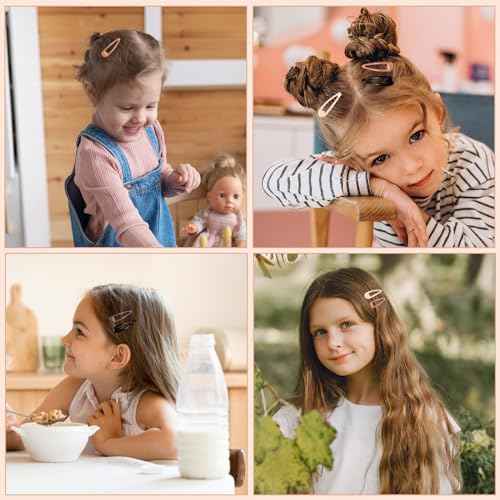 obeoby 30 Pcs 5 Colors Metal Snap Hair Clips, 2 Inch Hair Barrettes Hair Accessories for Women Girls