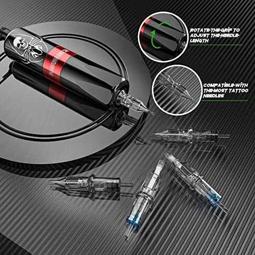 Tattoo Kit, Wormhole Tattoo Gun Kit Tattoo Machine Kit with Tattoo Gun 11 Tattoo Inks 10 Cartridge Needles, Power Supply for Beginners WTK187