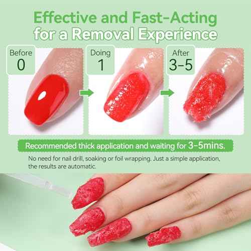 Born Pretty Magic Gel Nail Polish Remover, HEMA&TPO FREE,Quickly Remove Nail Polish in 2-5 Minutes,No Need for Foil Soaking Or Wrapping