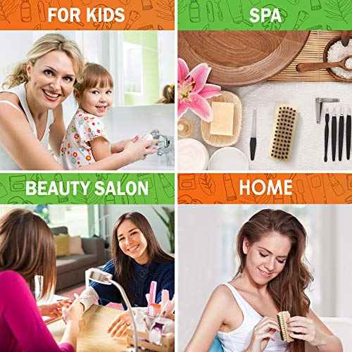 Konex Non-Slip Wooden Two-Sided Nail Brush for Cleaning Fingernails - Nail Scrubber with Natural Boar Bristle - Essential for Daily Use