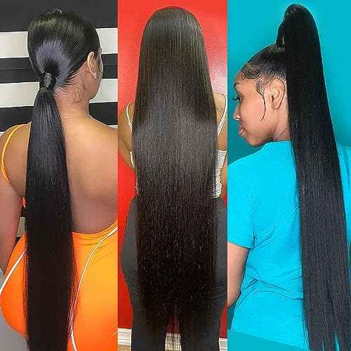 Younsolo Straight Hair Bundles Brazilian Virgin Hair Human Hair Bundles 100% Unprocessed Natural Black 4 Bundles 16 18 20 22 Inch