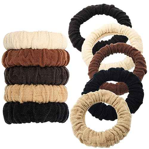 Youxuan No Damage Soft Polyester Hair Ties, No Tug Scrunchies Hair Bands with Strong Elasticity