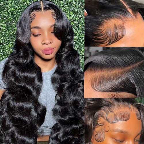 Holiden 200% Density 20 Inch Short Bob Wig Human Hair 13x4 HD Lace Front Wigs Straight Bob Lace Front Wigs Glueless (13x6 Body Wave Natural Black, 20 Inch)