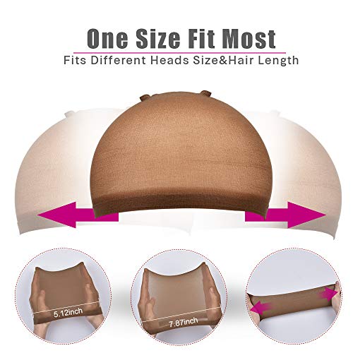 MORGLES Wig Caps for Women Non Slip, 20 Pcs Stocking Wig Caps for Lace Front, Brown and Light Brown