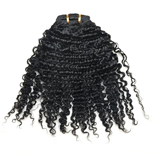 Luwigs 3B 3C Afro Kinky Curly Clip In Hair Extension Natural Color African American Brazilian Human Virgin Hair For Black Women 7pcs/set (20 Inch, 3B 3C Afro Kinky Curly)