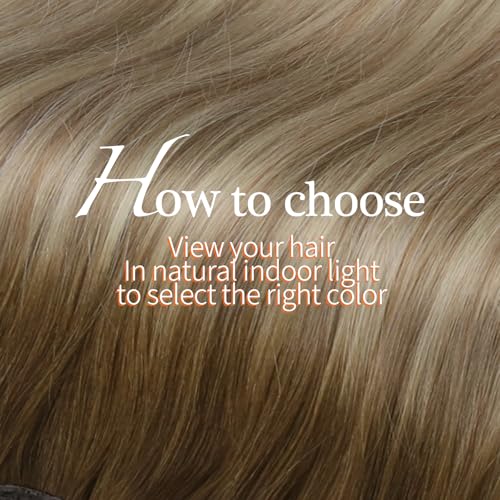 Full Shine Wire Hair Extensions Real Human Hair Balayage Walnut Brown to Light Brown Mix Light Blonde Invisible Wire Hair Extensions Natural Straight Hairpiece Remy Human Hair Extensions 18 Inch 80g