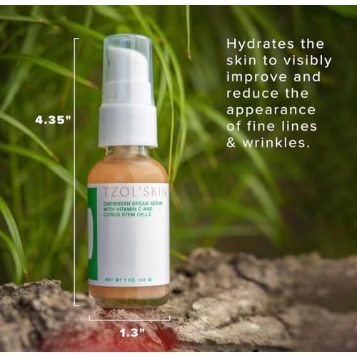 TZOL¡¯SKIN - Caribbean Dream Serum - CC Serum - Vitamin C & Hyaluronic Acid - Citrus Stem Cells - Hydrating - For Dark Spots - Evens Skin Tone - No Paraben, Silicones & Sulfates - Vegan - Cruelty Free