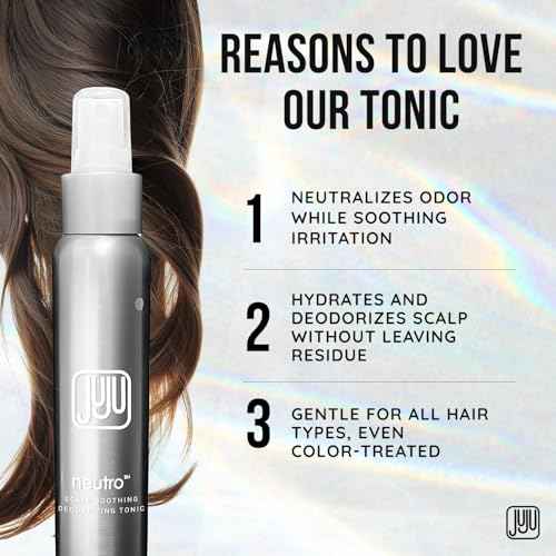 Neutro Soothing Scalp and Hair Deodorizing Tonic Spray 4 Fl Oz - Hydrating Hair Mist for Women & Men, Odor Neutralizer Spray, After Workout Refresher, No Artificial Fragrances Mist for Sweat and Odors