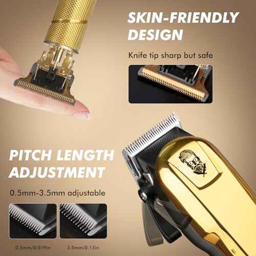 Hair Clippers for Men, Beard Trimmer and Electric Shaver Set, Professional Rechargeable Cordless Barber Hair Cutting Tools Grooming Kit