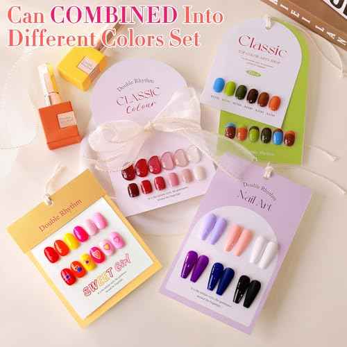 Double Rhythm 28Pcs 0.5Oz Gel Nail Polish Set Same Color Same Bottle Soak Off Gel Polish Kit Nail Art Manicure Salon DIY at Home for Women (Red Pink Collection-T24-4)
