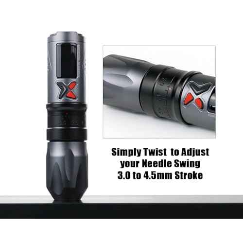Xtreme X Pen Pro Wireless Tattoo Machine ? Adjustable Stroke 3.0?4.5mm, Faulhaber Motor, Smart Display, USB-C Rechargeable, UV Sterilizing Case, XTREME HUB App Compatible