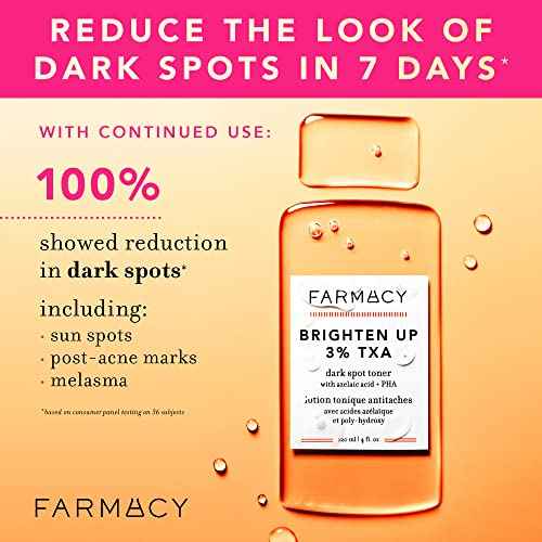 Farmacy 3% TXA Toner for Face - Brightening Face Toner for Oily Skin - Liquid Exfoliant with Azelaic Acid + 5% PHA to Target Visible Dullness + Help Reduce Uneven Skin Tone (10ml)