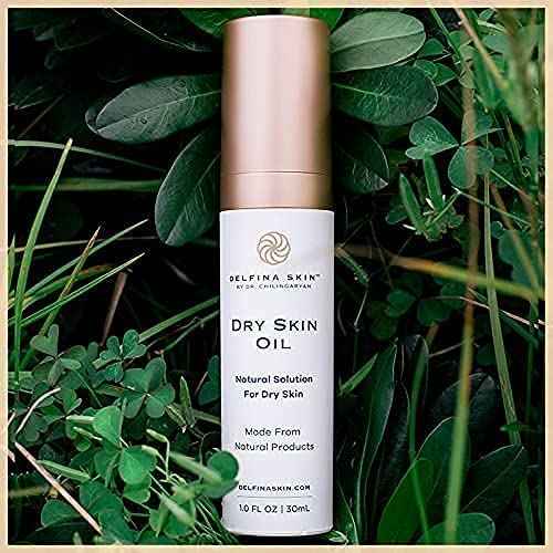 Delfina Dry Skin Oil - Eczema Psoriasis Treatment for Skin | Fast Absorbing and More Effective than Lotion for Extremely Dry Cracked Irritated Skin | Safe for All Ages