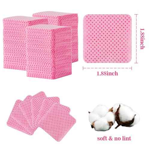 MAQIHAN 1200 Lint Free Nail Wipes - Pink Acetone Nail Polish Remover Wipes Lint Free Nail Wipes Pads Gel Nails No Lint Nail Glue Wipes Eyelash Extensions Toallitas Para U?as Sin Pelusa Nail Supplies