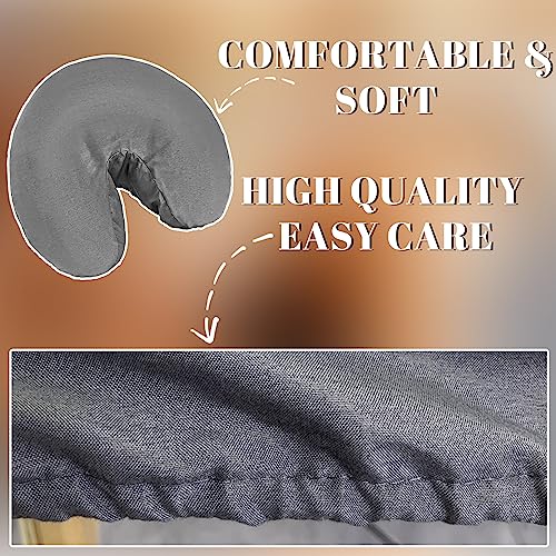 Preboun 6 Set Microfiber Massage Table Sheet Set 3 Piece Spa Bed Sheets Set Grey Massage Table Cover Includes Flat Sheet, Fitted Sheet and Face Rest Cover