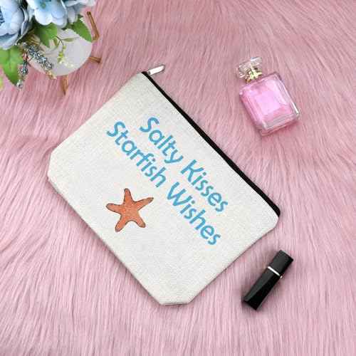 Beach Lover Gifts for Women Makeup Bag Beach Gift Cosmetic Bag Holiday Summer Vacation Presents for Her Friends Sister Daughter Zipper Travel Pouch Toiletry Pouch Birthday Graduation Presents