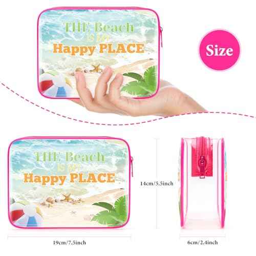 Beach Gifts for Women Beach Makeup Bag Beach Lover Gifts Funny Vacation Gift Beach Themed Gifts for Besties PVC Cosmetic Bag Birthday Christmas Graduation Gift for Beach Lover Teens Travel Bag