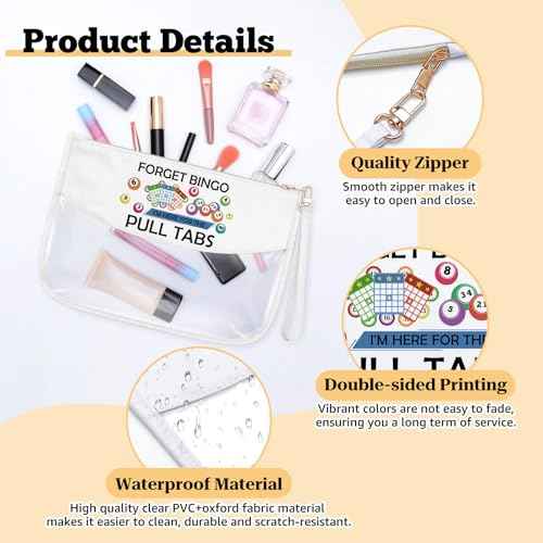 Bingo Lover Gift for Women Makeup Bag Bingo Player Gift Cosmetic Case Casino Lover Present Birthday Christmas Graduation Present for Teen Girls Friends Sister Zipper Travel Pouch