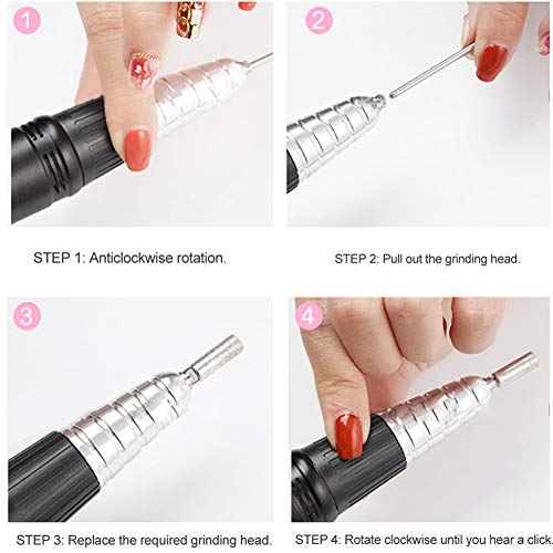 ZJchao Electric Nail File, 30000 RPM Nail Drill Machine Rechargeable LCD Display Electric Nail Drill Quiet Cordless Nail File Grinder Manicure Pedicure Tool for Manicure Salon Home (US Plug)