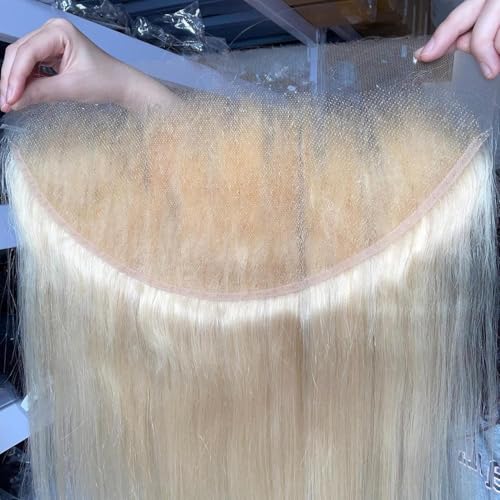 Honey Blonde Frontal Only Human Hair 13x4 Straight Lace Frontal Closure 100% Unprocessed Brazilian Virgin Human Hair Pre Plucked with Baby Hair Around - 20 Inch 13x4 613 Front Only