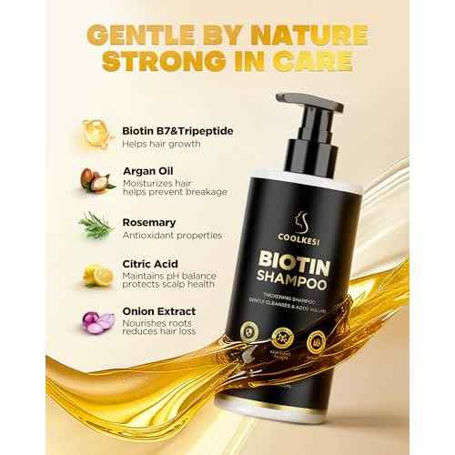 Tripeptide-Infused Hair Growth Biotin Shampoo and Conditioner Set, Onion Anti-Loss Volumizing Moisturizing Treatment for Soft Shine Hair, Dandruff Routine Rosemary Shampoo for Men and Women, 2x16.9oz