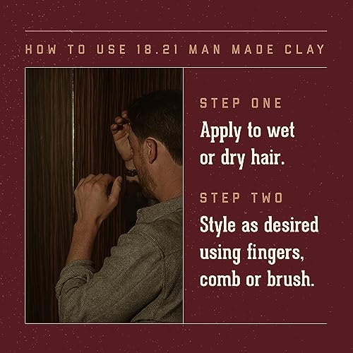 18.21 Man Made Hair Styling Products Pomade, Wax, Clay & Paste, 2 oz