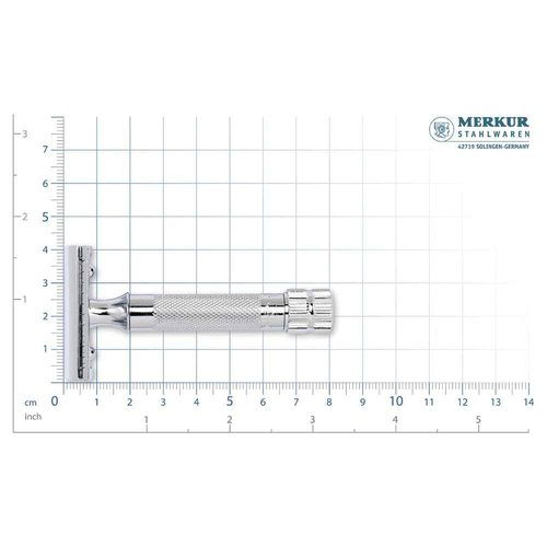 MERKUR 34C Short Handle Heavy Duty Classic Safety Razor Set with 10 Blades In A Box