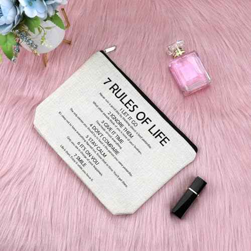 Sfodiary Inspirational Makeup Bag for Women Motivational Pattern Bag Graduation Birthday Gifts for Daughter Niece Encouragement Quotes Cosmetic Pouch Christmas New Year Presents Zipper Travel Pouch