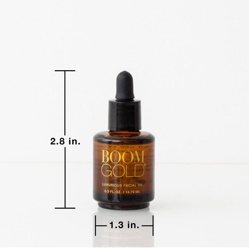 Boom Gold ™ Lightweight & Luxurious Facial Oil with Organic Ingredients for a Softer, Smoother, More Luminous Skin, with Kukui Nut & Frankincense Oil, Boom Beauty by Cindy Joseph (0.5 Oz)