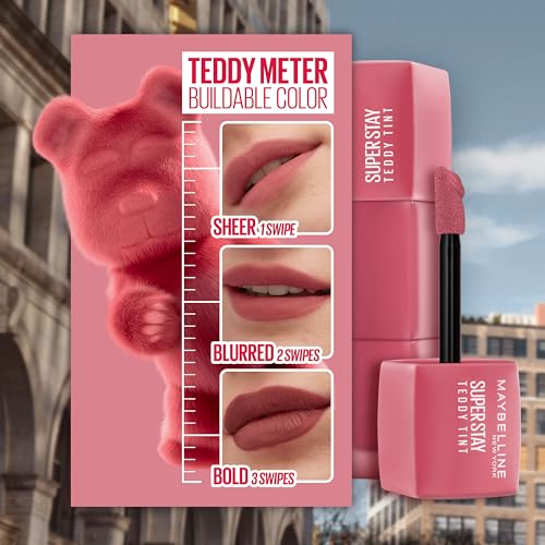 Maybelline Super Stay Teddy Lip Tint, Long Lasting Matte Lipstick For Up To 12HR Wear, Kneehigh, 1 Count