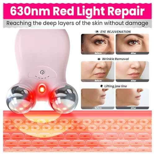 Microcurrent Facial Device,Latest Red Light Technology,Enhances The Ability to Lift The Face and Tighten The Skin,Facial Wrinkle Equipment,Smart Photon Micro-Current Device,Model:EP-300.